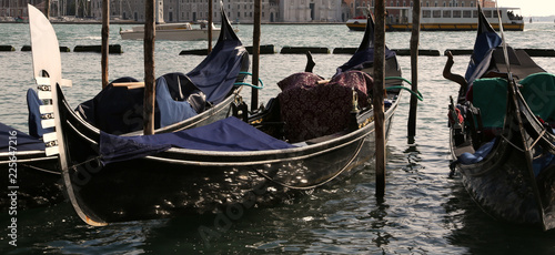 Gondola in Venice and the bow in metal