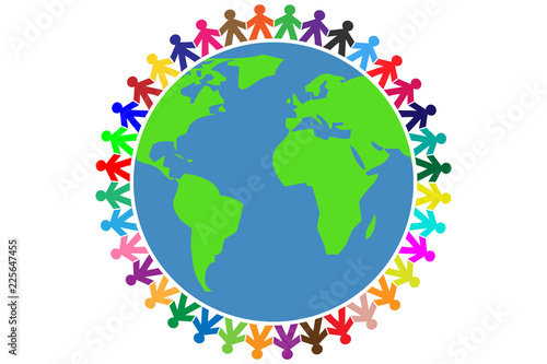 Unión de personas al rededor de la tierra.