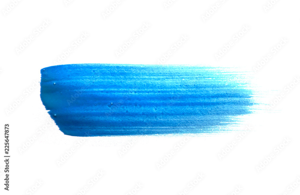 Blue color paint stroke isolated on white background. Blue color paint stroke isolated on white background.
