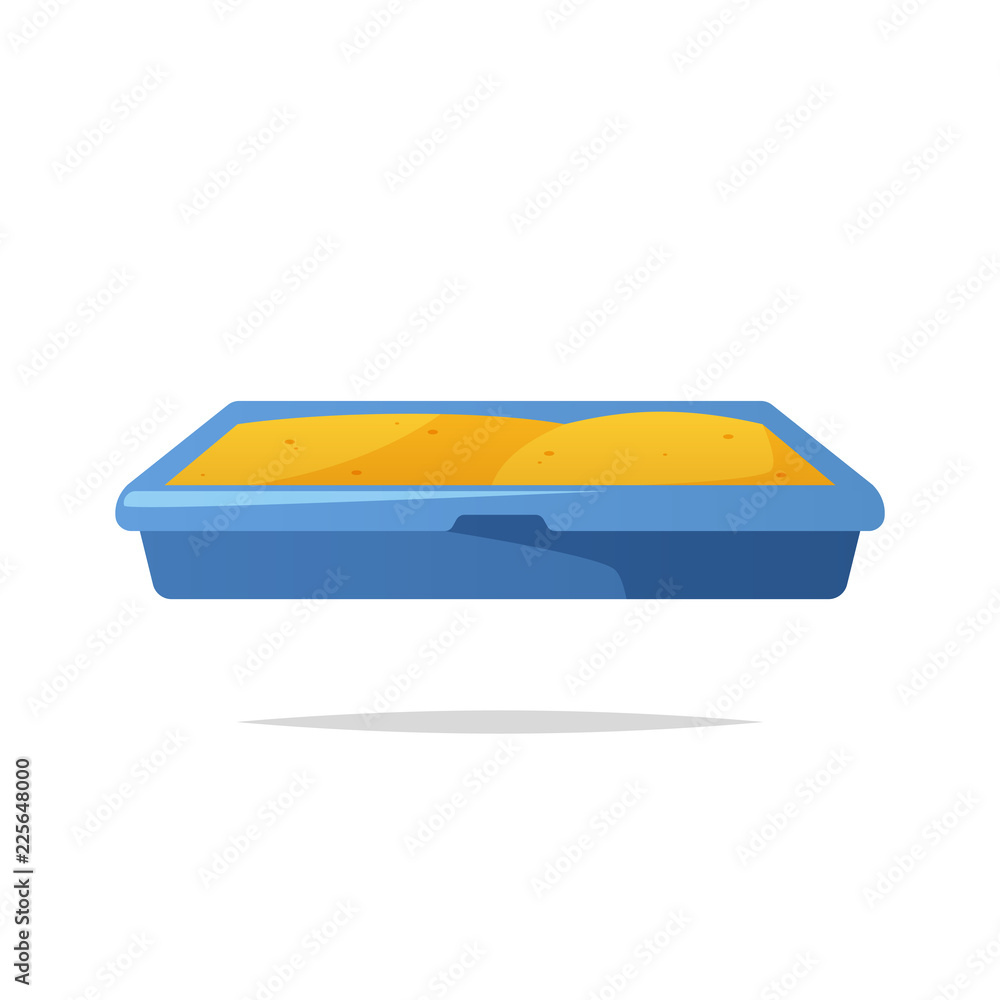 Cat litter box vector isolated Cat litter box vector isolated
