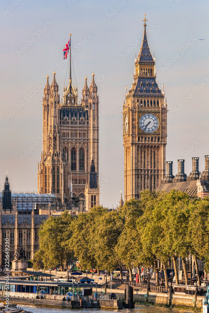 Big Ben and Houses of Parliament in London, UK