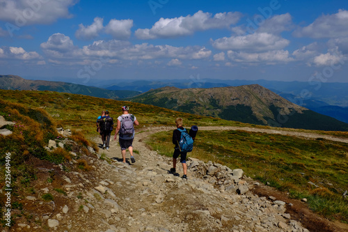 hikers on the mountain path