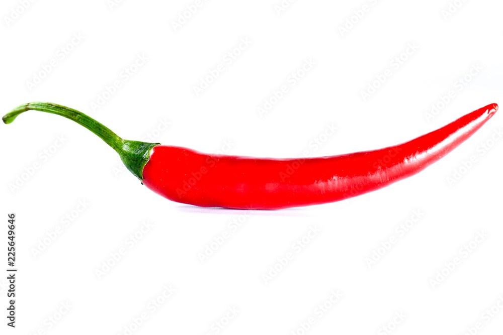 Hot red chili or chilli pepper on white background. Hot red chili or chilli pepper on white background.