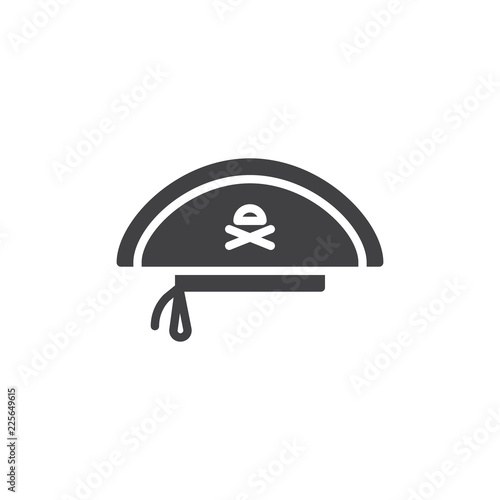 Pirate hat vector icon. filled flat sign for mobile concept and web design. Costume party simple solid icon. Symbol, logo illustration. Pixel perfect vector graphics