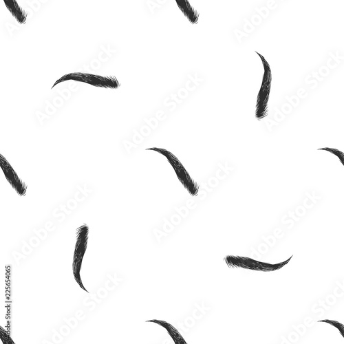 Seamless pattern with brows for brow bar. Professional makeup artist background with woman black eyebrow. Black fashion illustration on white backdrop. Graphic art style vector illustration