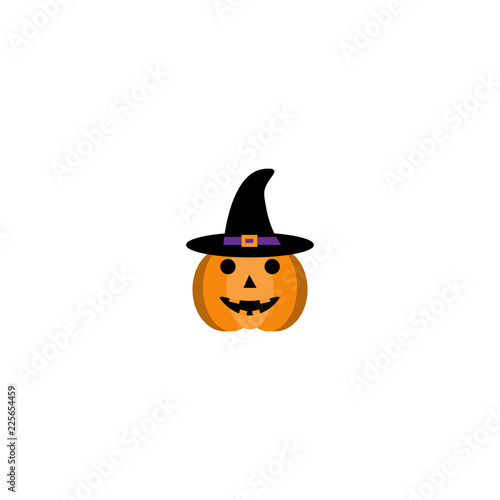 Pumpkin in the hat. Vector illustration. Pumpkin icon on white background. © Yulia