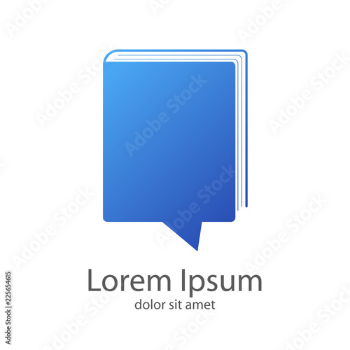 Logotipo comentario y libro en color azul
