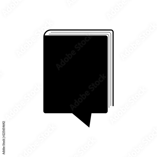 Logotipo comentario y libro en color negro