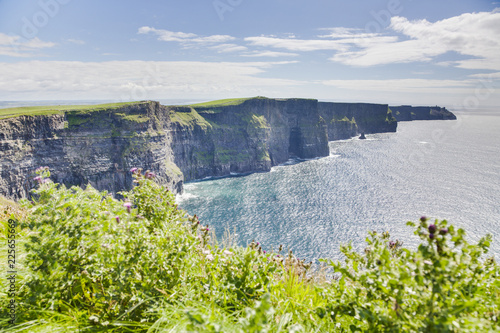 Panoramic picture of the Cliffs of Moher in South West Ireland during daytime