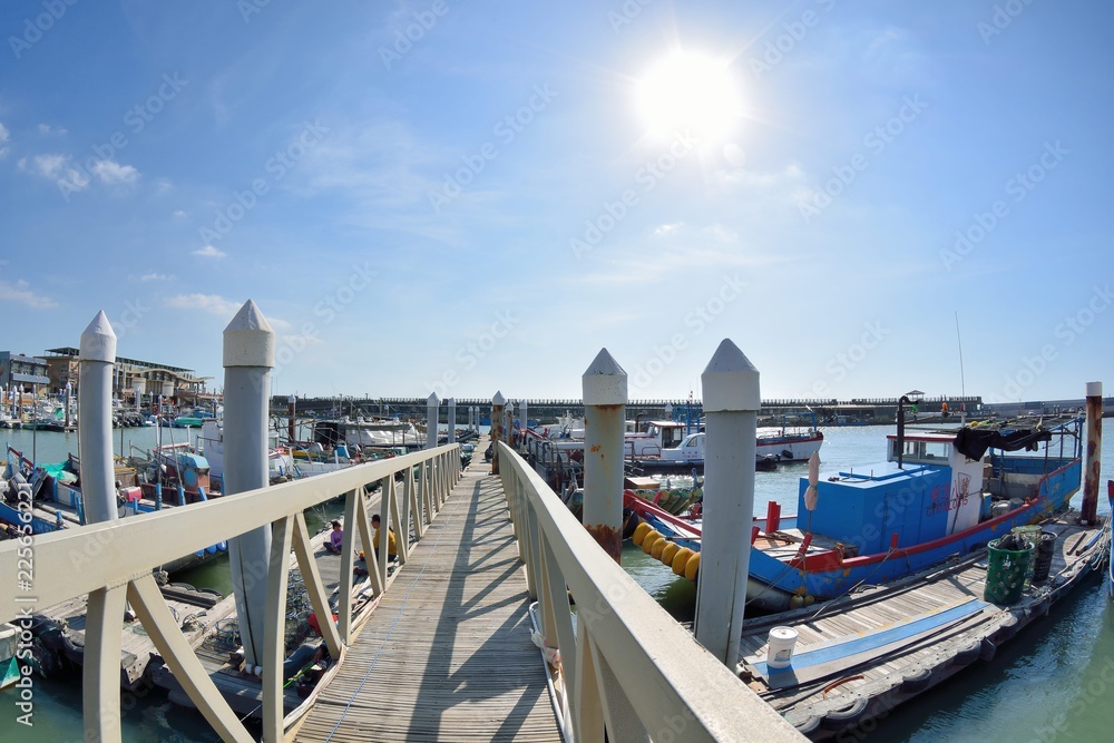 Waipu small fishing port Miaoli, Taiwan. Photo taken on: September 29, 2018 Waipu small fishing port Miaoli, Taiwan. Photo taken on: September 29, 2018
