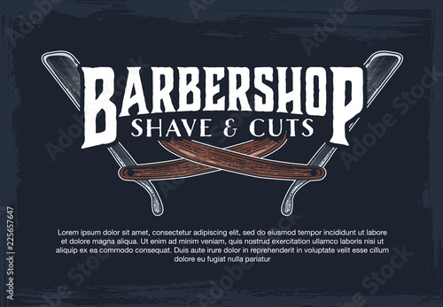 Barber shop hipster vintage sign template