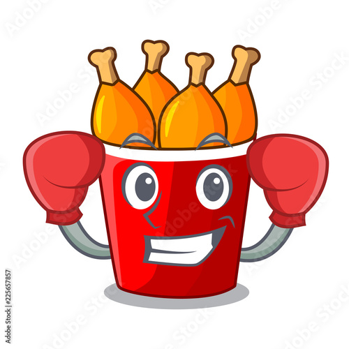 Boxing character bucket chicken fried fast food