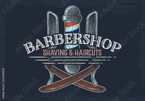 Barber shop hipster vintage sign template