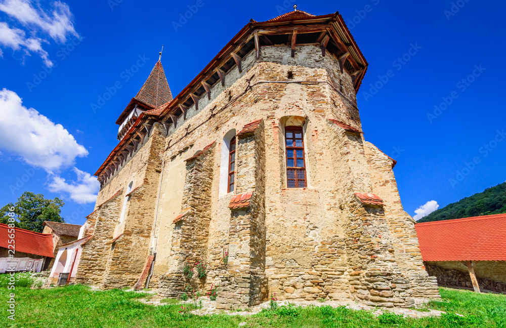 Fototapeta premium Mesendorf fortified church, Transylvania, Romania