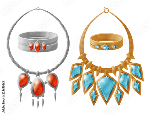 Silver and Gold Collection Vector Illustration