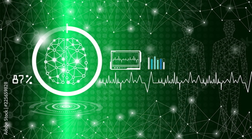 abstract background technology concept in green light,human body heal,technology modern medical science in future and global international medical with tests analysis clone DNA human