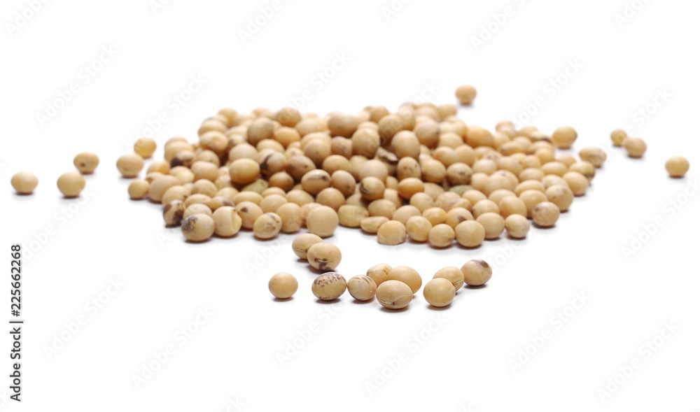 Organic raw soy, soybeans isolated on white background Organic raw soy, soybeans isolated on white background