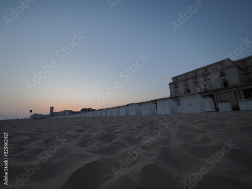 The beach of Ostend at sunrise.