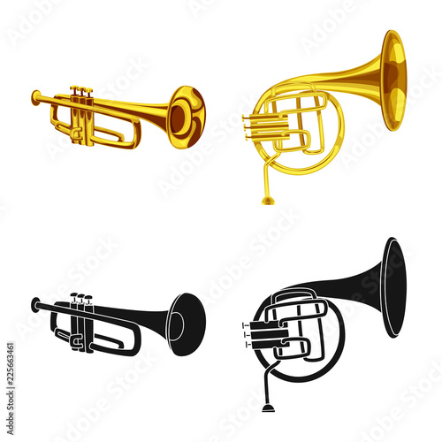 Isolated object of music and tune logo. Set of music and tool stock symbol for web.
