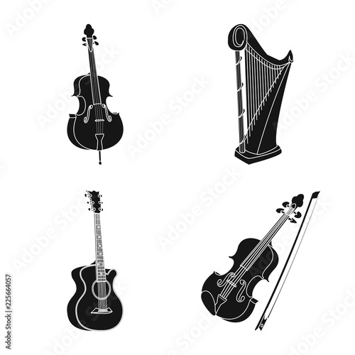 Isolated object of music and tune symbol. Set of music and tool stock symbol for web.