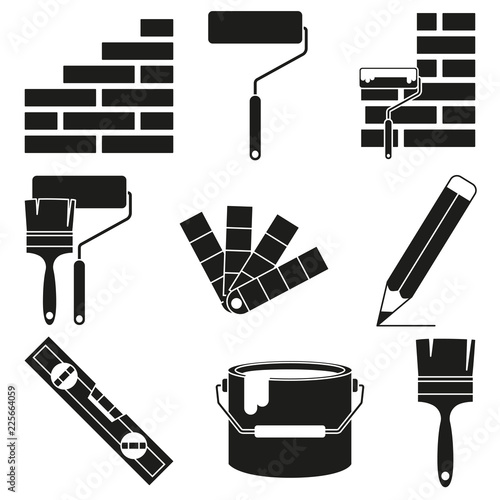 Black and white wall recoloring silhouette elements