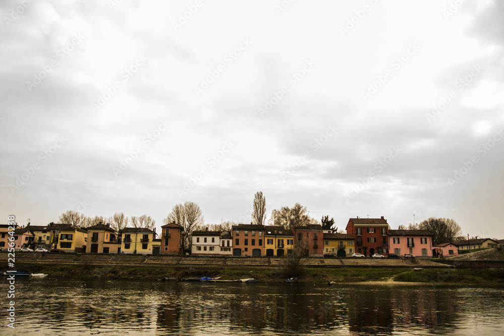 Naklejka premium Pavia street Italy