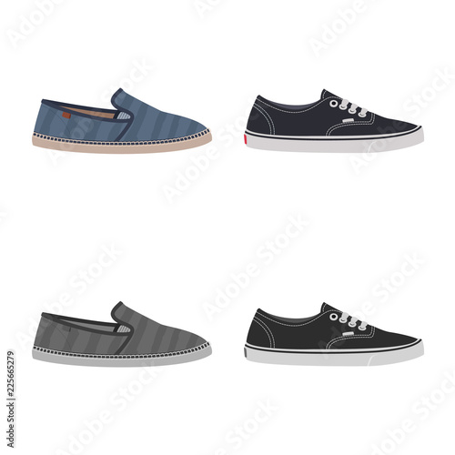 Vector illustration of man and foot sign. Collection of man and wear stock symbol for web.