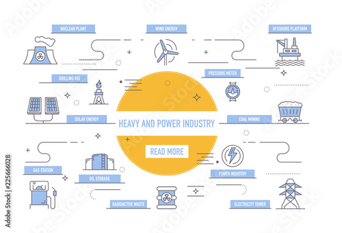 Heavy And Power Industry Icons