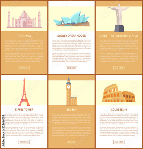 Taj Mahal and Opera House Vector Illustration