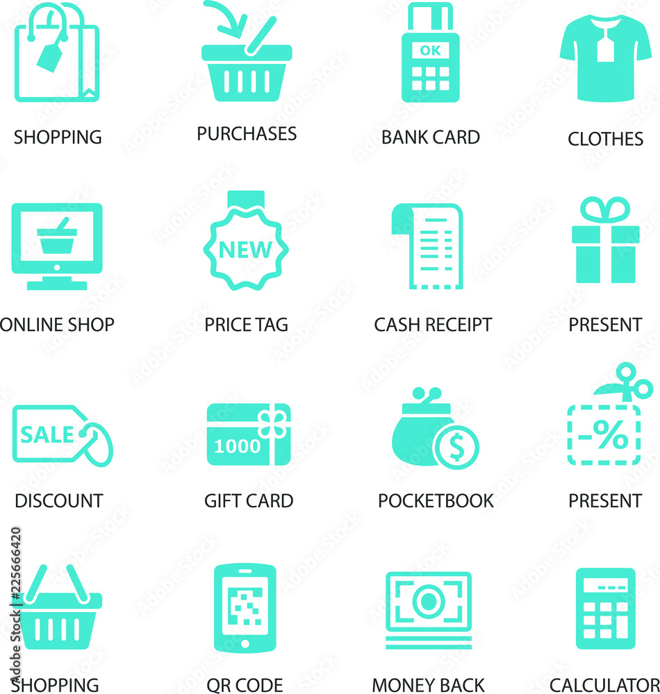 Naklejka premium Set of shopping icons