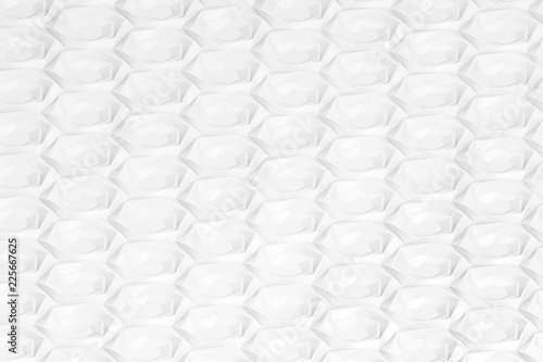 Fototapeta Naklejka Na Ścianę i Meble -  Texture of hexagonal three-dimensional grid with cells of different depths with ledges. 3d illustration