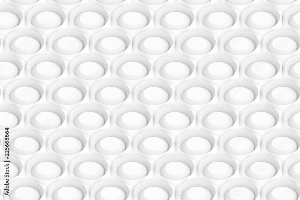 Texture of hexagonal three-dimensional grid with cells of different depths with convex round elements 3d illustration Texture of hexagonal three-dimensional grid with cells of different depths with convex round elements 3d illustration
