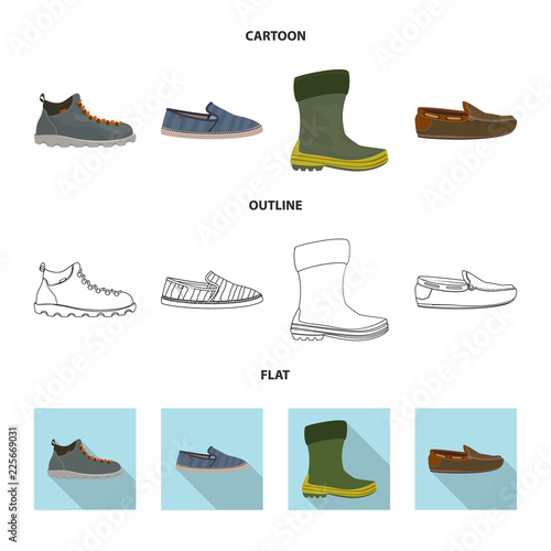 Isolated object of man and foot icon. Collection of man and wear stock symbol for web.