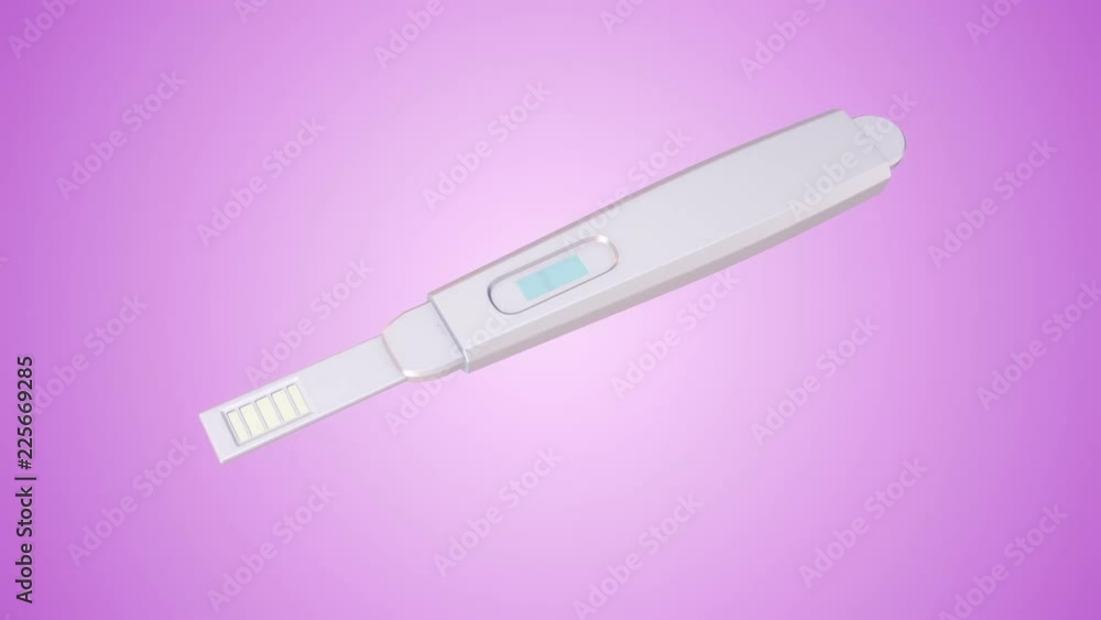 Animation of pregnancy test in action. Versions with pregnant or not pregnant. Animation of seamless loop.