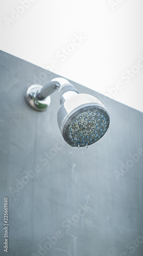 Water drop and dirty shower head is in outdoor