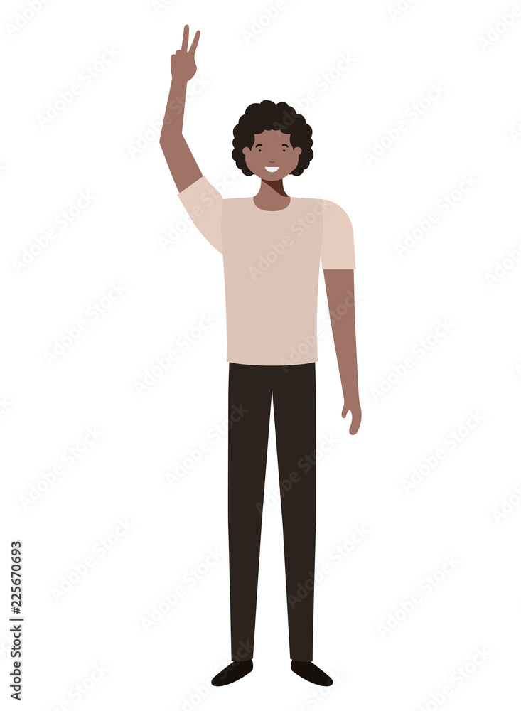 Fototapeta premium young man afro avatar character