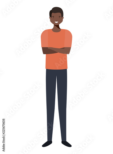 young man afro avatar character