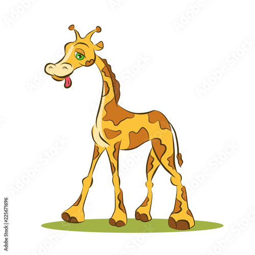 Funny Cartoon Giraffe Illustration