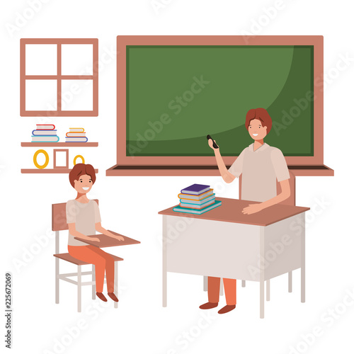teacher in the classroom with students