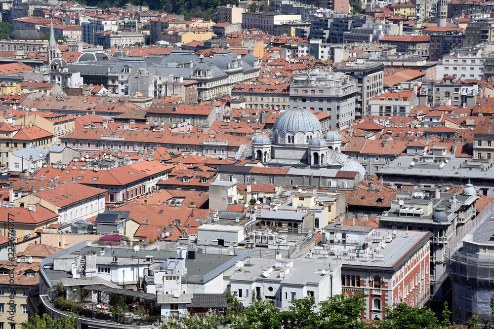 aerial view of the city of trieste italy