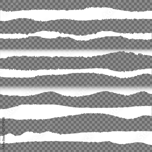 Vector Torn Paper Edges, Design Elements Set.