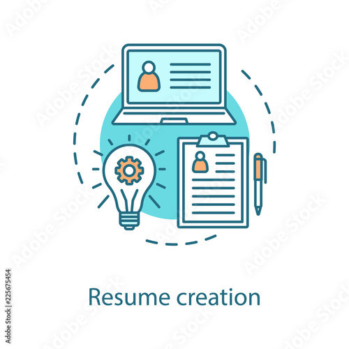 Resume creation concept icon