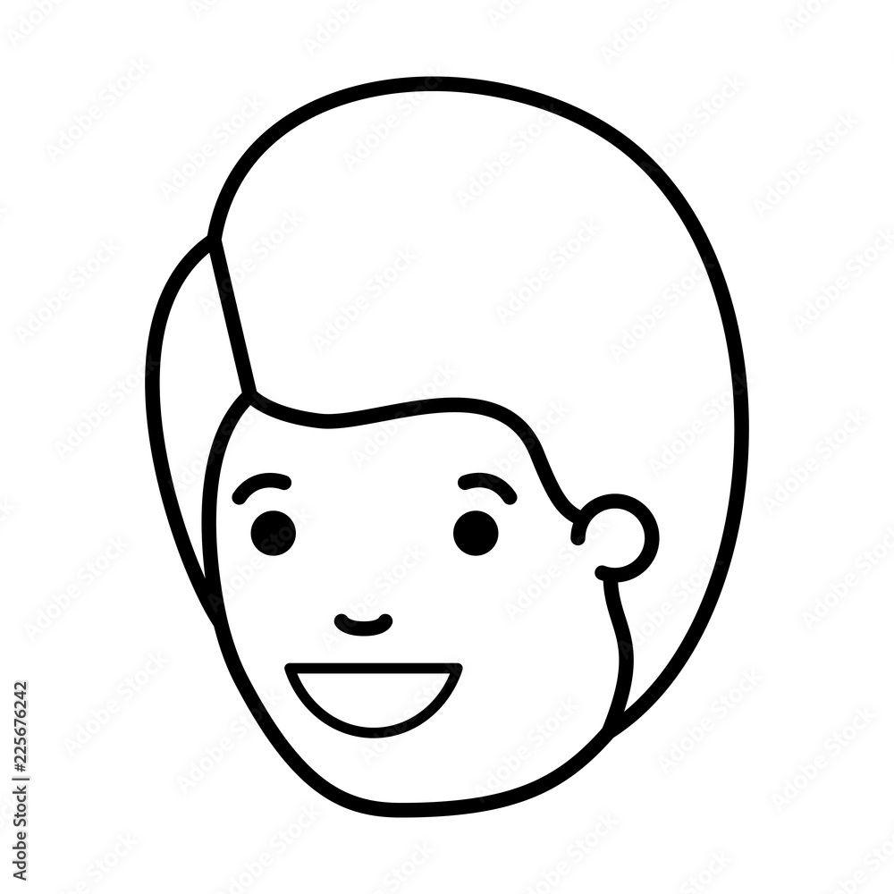 teenager boy head avatar character