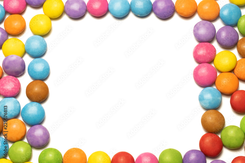 Obraz premium candy chocolate cubes on white background