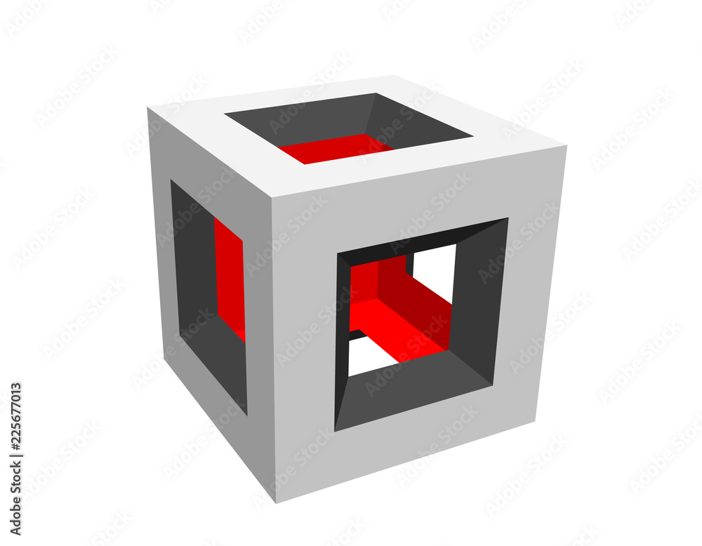 Abstract cube wireframe. Isolated on white background. 3d Vector illustration Abstract cube wireframe. Isolated on white background. 3d Vector illustration