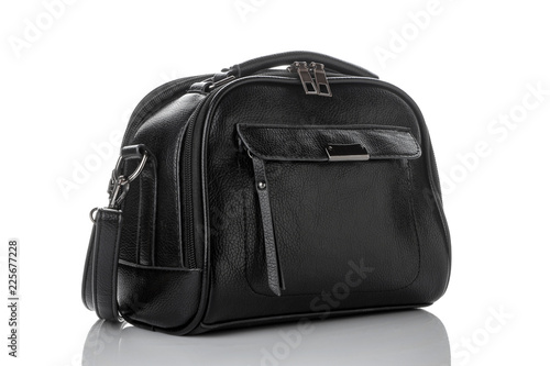 Black women bag. women's accessories. black style. on white isolated background