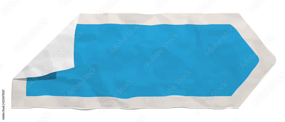 blue arrow on crumpled paper blue arrow on crumpled paper