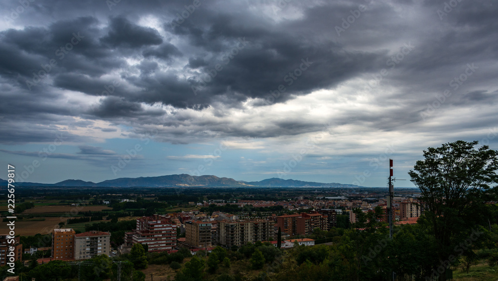 Panoramic view from city Figueres,Spain,Europe, the city of Salvador Dali