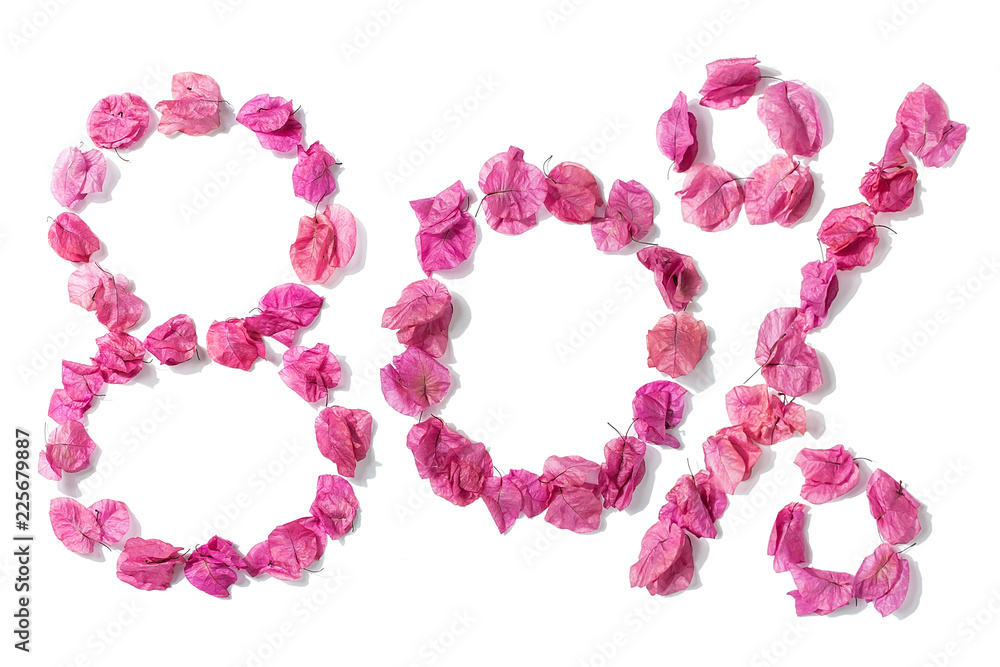 The number of bougainvillea is 80% discount promotion poster The number of bougainvillea is 80% discount promotion poster