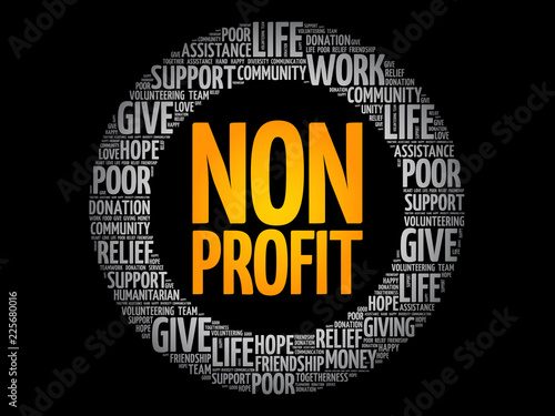 Non Profit word cloud collage, social concept background